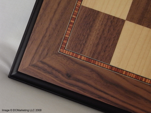 Walnut and Sycamore Moulded Edge Chess Board